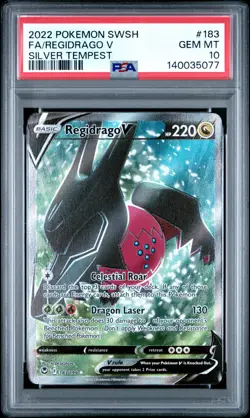 2022 POKEMON SWORD & SHIELD SILVER TEMPEST #183 FULL ART/REGIDRAGO V PSA 10 - Image 1
