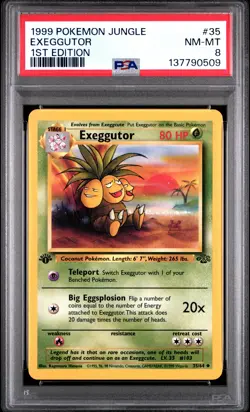 1999 POKEMON JUNGLE 1ST EDITION #35 EXEGGUTOR PSA 8 - Image 1