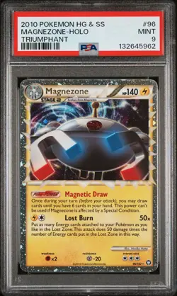 2010 POKEMON HEARTGOLD & SOULSILVER TRIUMPHANT #96 MAGNEZONE-HOLO PSA 9 - Image 1