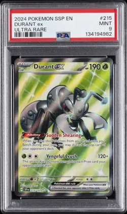 2024 POKEMON SSP EN-SURGING SPARKS ULTRA RARE #215 DURANT EX PSA 9 - Image 1