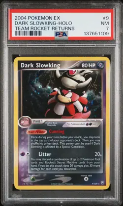 2004 POKEMON EX TEAM ROCKET RETURNS #9 DARK SLOWKING-HOLO PSA 7 - Image 1