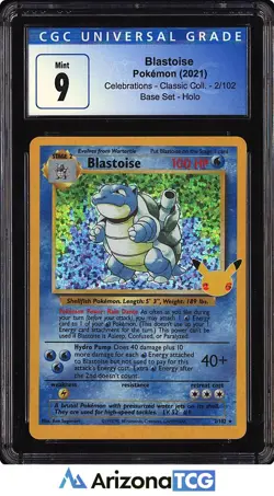 Pokemon 2021 Blastoise 2/102 Base Set Holo Celebrations Classic Collection CGC 9 - Image 1