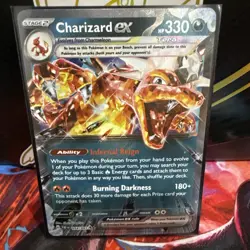 Pokemon Charizard EX Ultra Rare Holo 054/091 PAF 330HP Ability Card - Image 1