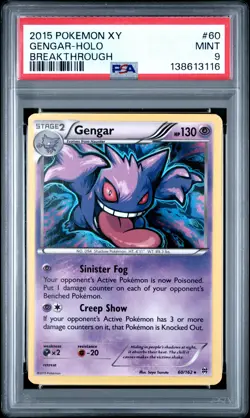 2015 POKEMON XY BREAKTHROUGH #60 GENGAR-HOLO PSA 9 - Image 1