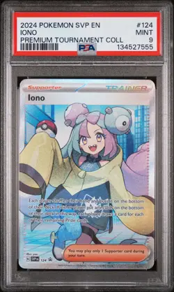 2024 POKEMON SVP EN-SV BLACK STAR PROMO IONO PREM TOURNAMENT COLL IONO PSA 9 - Image 1