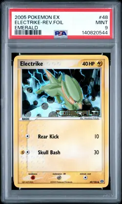 2005 POKEMON EX EMERALD #48 ELECTRIKE-REVERSE FOIL PSA 9 - Image 1