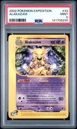 Alakazam #33 2002 Pokemon Expedition PSA 9 250001 - Image 1