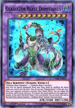 Yugioh: Gladiator Beast Domitianus - CHIM-EN033 - Super Rare - 1st Edition - NM - Image 1