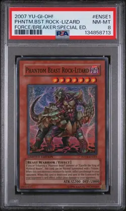 2007 YU-GI-OH! FORCE OF THE BREAKER SPECIAL ED PHANTOM BEAST ROCK-LIZARD PSA 8 - Image 1