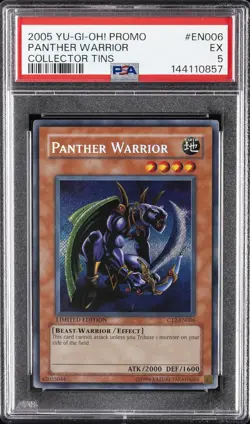 2005 YU-GI-OH! PROMO COLLECTOR TINS #EN006 PANTHER WARRIOR PSA 5 - Image 1
