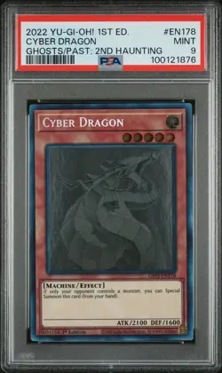 Cyber Dragon GFP2-EN178 Ghost Rare 1st Edition Yugioh PSA 9 *876 - Image 1