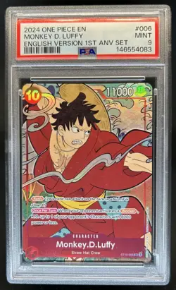 2024 One Piece 1st Anniversary English Monkey D Luffy #ST10-006 PSA 9 - Image 1