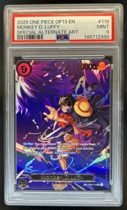 2025 One Piece Carrying On Will Monkey D. Luffy Special Alt Art #OP09-119 PSA 9 - Image 1