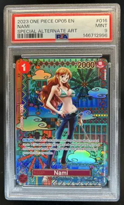 2023 One Piece Awakening New Era Nami Special Alt Art #OP01-016 PSA 9 - Image 1