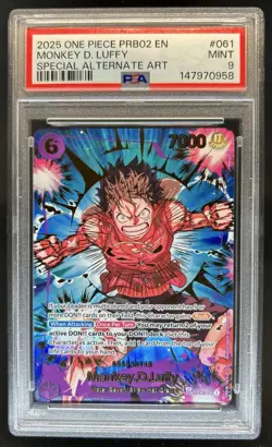 2025 One Piece The Best V2 Monkey D Luffy Special Alt Art #EB02-061 PSA 9 - Image 1