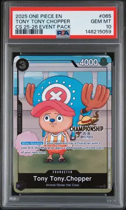 2025 ONE PIECE CHAMP 2025-26 EVENT PACK #065 TONY TONY CHOPPER PSA 10 - Image 1