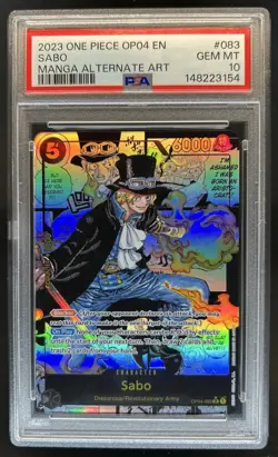 2023 One Piece Kingdoms Of Intrigue Sabo Manga Alt Art #OP04-083 PSA 10 - Image 1