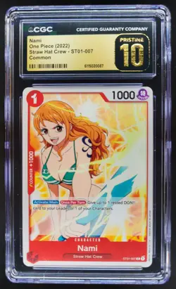 2022 ONE PIECE CCG NAMI STRAW HAT CREW ST01-007 CGC 10 PRISTINE C PT - Image 1