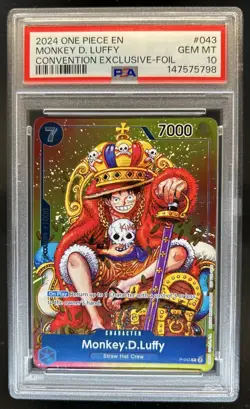 2024 One Piece Convention Exclusive Monkey D Luffy Foil #P-043 PSA 10 - Image 1