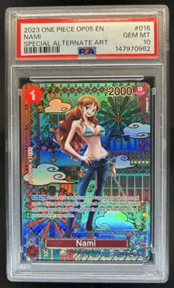 2023 One Piece Awakening New Era Nami Special Alt Art #OP01-016 PSA 10 - Image 1