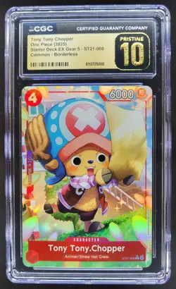 2025 ONE PIECE CCG TONY TONY CHOPPER BORDERLESS ST21-008 CGC 10 PRISTINE B PT - Image 1