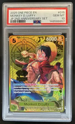 2025 One Piece JP 2nd Anniversary Monkey D Luffy #ST13-015 PSA 10 - Image 1