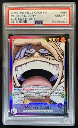 2024 One Piece Emperors New World Monkey D Luffy Alt Art #OP09-061 PSA 10 - Image 1