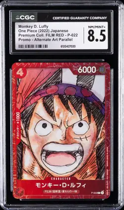 2022 ONE PIECE JPN ALT. ART PARALLEL #P-022 MONKEY D. LUFFY CGC 8.5 - Image 1