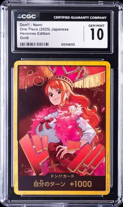 2025 ONE PIECE JPN HEROINES ED GOLD DON!! NAMI CGC 10 GEM MINT - Image 1