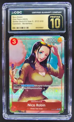 2025 ONE PIECE CCG NICO ROBIN BORDERLESS ST21-010 CGC 10 PRISTINE A PT - Image 1