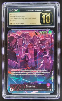2025 ONE PIECE CCG SHANKS LEADER OP09-001 CGC 10 PRISTINE C PT - Image 1