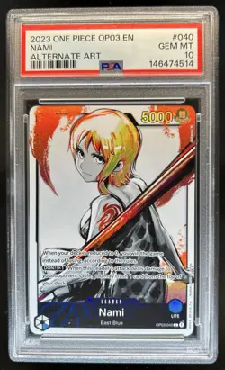 2023 One Piece Pillars Of Strength Nami Alt Art #OP03-040 PSA 10 - Image 1