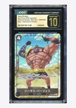One Piece CGC 10 PRISTINE Jesus Burgess R Alt Art 2025 OP09-086 PRB02 Japanese - Image 1