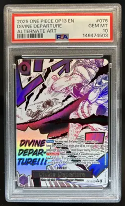 2025 One Piece Carrying On His Will Divine Departure Alt Art #OP13-076 PSA 10 - Image 1