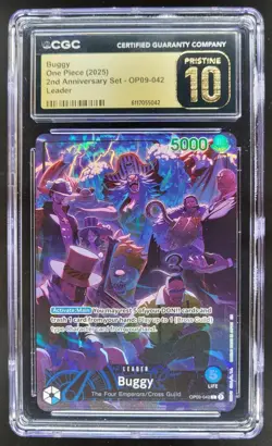 2025 ONE PIECE CCG BUGGY LEADER OP09-042 CGC 10 PRISTINE C PT - Image 1