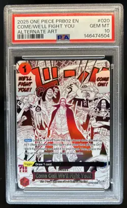 2025 One Piece The Best V2 Come We'll Fight You Alt Art #OP09-020 PSA 10 - Image 1