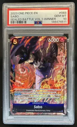2023 One Piece Sealed Battle V1 Winner Sabo #OP04-083 PSA 10 - Image 1