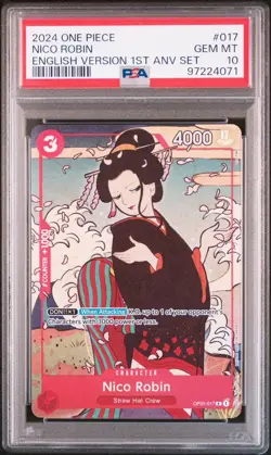2024 ONE PIECE ENGLISH VERSION 1ST ANNIVERSARY SET #017 NICO ROBIN PSA 10 - Image 1