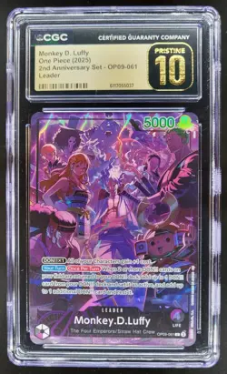 2025 ONE PIECE CCG MONKEY D. LUFFY LEADER OP09-061 CGC 10 PRISTINE C PT - Image 1