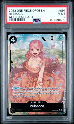 2023 ONE PIECE OP05-AWAKENING OF THE NEW ERA ALTERNATE ART #091 REBECCA PSA 9 - Image 1