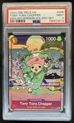 2024 One Piece 1st Anniversary English Tony Tony Chopper #ST01-006 PSA 9 - Image 1