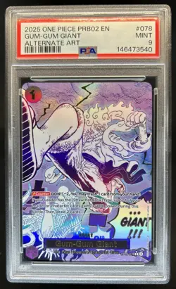 2025 One Piece The Best V2 Gum-Gum Giant Alt Art #OP09-078 PSA 9 - Image 1