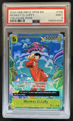 2024 One Piece Two Legends Monkey.D.Luffy Treasure Rare #OP07-109 PSA 9 - Image 1