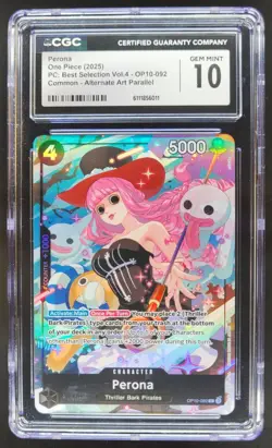 2025 ONE PIECE CCG PERONA ALT ART OP10-092 CGC 10 B PT - Image 1