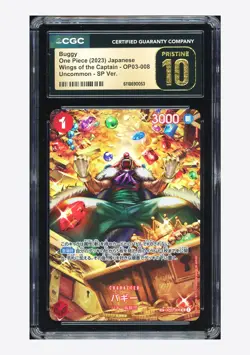 One Piece CGC 10 PRISTINE Buggy SP Alternate Art 2023 OP03-008 OP06 Japanese - Image 1
