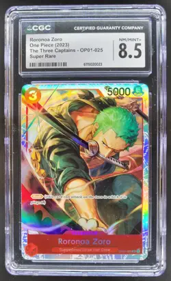2023 ONE PIECE CCG RORONOA ZORO SUPER RARE OP01-025 CGC 8.5 A PT - Image 1