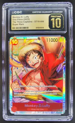 2023 ONE PIECE CCG MONKEY D. LUFFY SUPER RARE ST10-006 CGC 10 PRISTINE B PT - Image 1