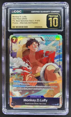 2025 ONE PIECE CCG MONKEY D. LUFFY ALT ART PROMO P-075 CGC 10 PRISTINE C PT - Image 1