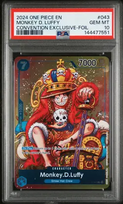 2024 ONE PIECE PROMOS CONVENTION EXCLUSIVE-FOIL #043 MONKEY D. LUFFY PSA 10 - Image 1