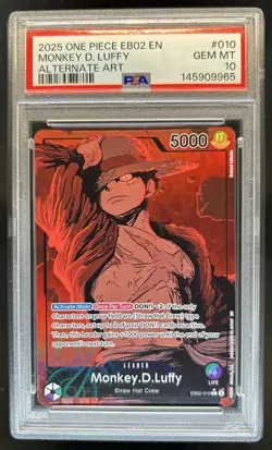 2025 One Piece The Best V2 Monkey D Luffy Alt Art #EB02-010 PSA 10 - Image 1